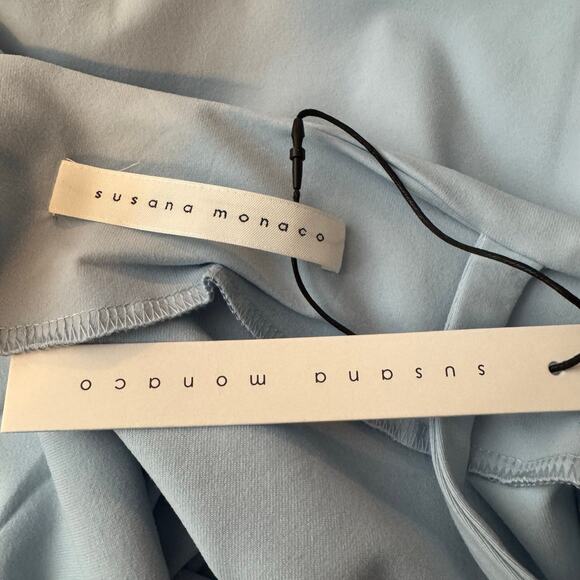 Susana Monaco Sleeveless V-Strap Top 8" in Blue NWT Size Small - Picture 6 of 9